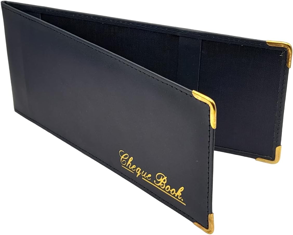 Blue Folding Leather StyleCheque Book Holder/Leather Style Cheque Book Cover