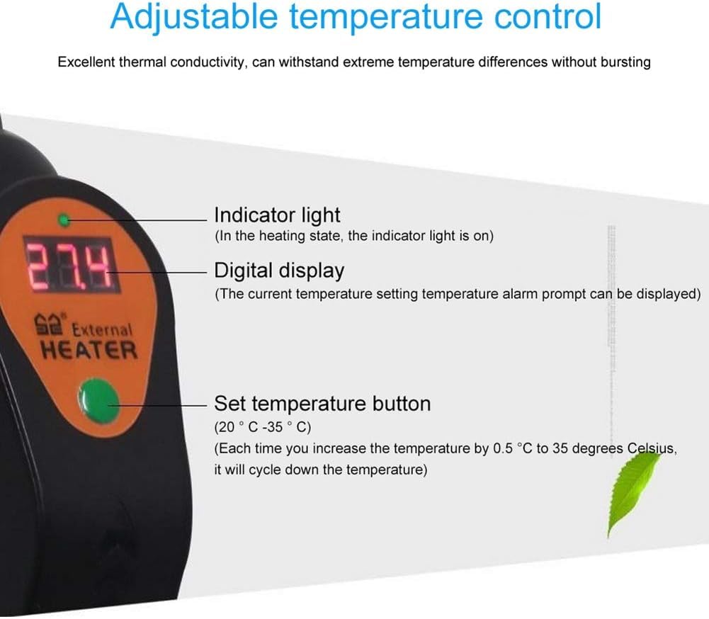 300w / 500w Fish Tank Scaldabagno Controllo della Temperatura Regolabile Acquario Riscaldatore Esterno Display Sensibile, EH500