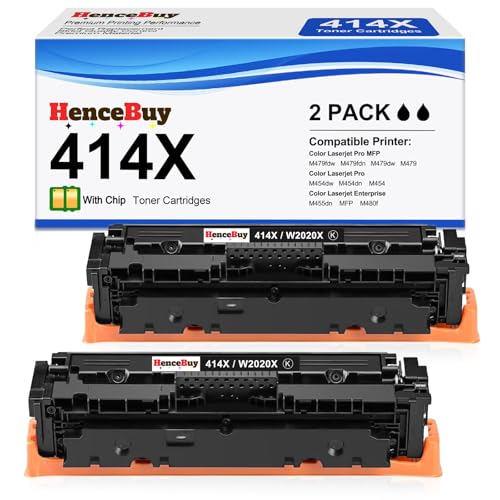 Image of 414X Black Toner Cartridges 2-Pack Replacement for HP 414X W2020X | HP 414X W2020X 414A W2020A Toner for HP Color LaserJet Pro MFP M479fdw M479fdn M479dw M454dw M454dn M479 M454 Printer