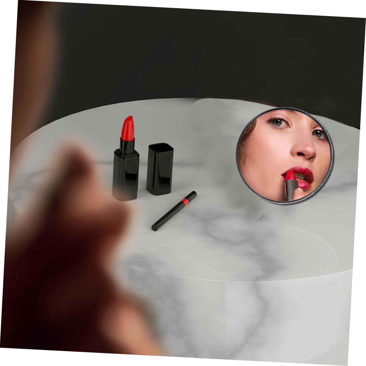 VICASKY 5 espejos de maquillaje para baño, espejo de viaje con luz LED, con ventosa, espejo de aumento, espejo de aumento de 30 aumentos, acrílico