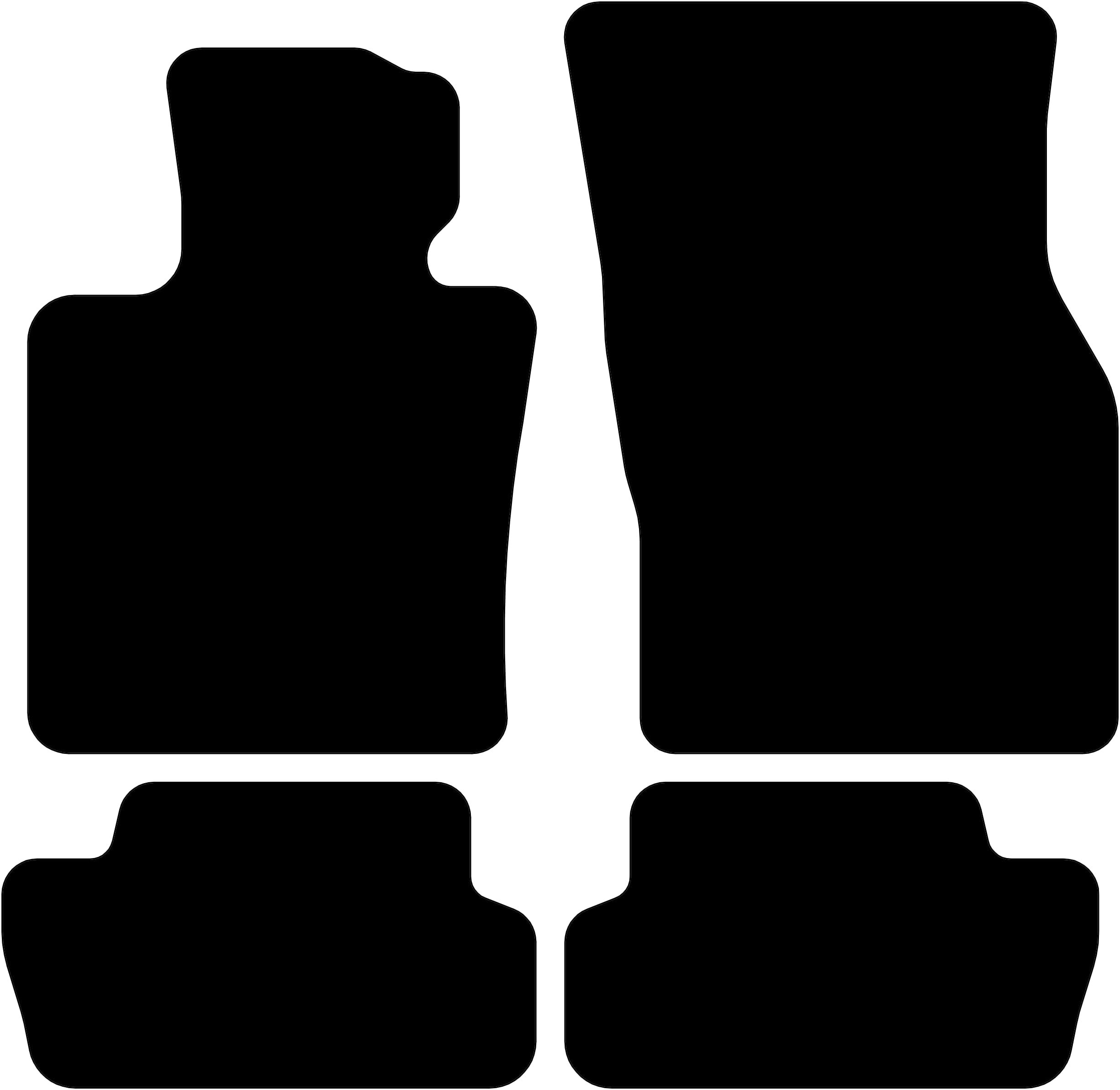 Tapis de Sol Compatible avec Mini Cooper/One F56/Electric 2014-2024 Correspondant à la Version: 3 Portes | Qualité: Basic