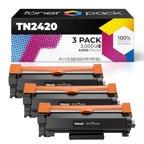 TONER PACK TN2420 Cartuchos de Tóner Compatible para Brother MFC L2710DW HL L2310D HL L2350DW HL L2370DN HL L2375DW DCP L2530DW MFC L2710DN L2730DW (3 Unidades)