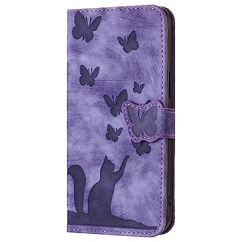 Butterfly Cat Shockproof Wallet Case for iPhone Cover