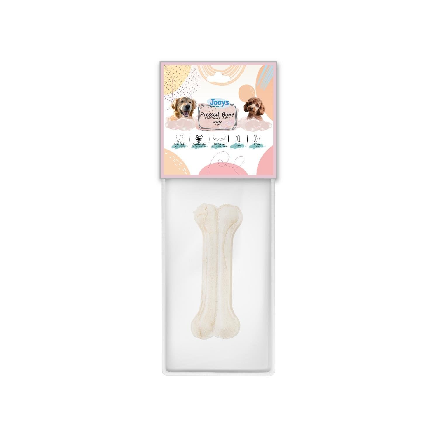 Beyaz Pres Kemik 22 cm Tekli