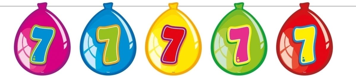Folat - 7th Birthday Balloon Garland - Multicolor - 10 Meters