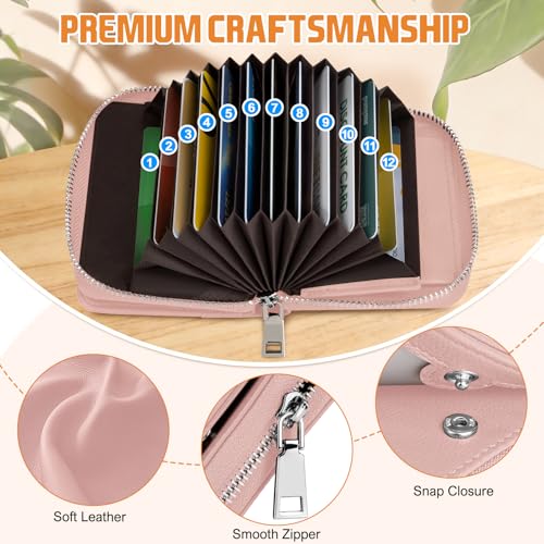 Image of HUANLANG Mens Wallet RFID Blocking Multi Card Holder Wallets for Men Bifold Wallet with Zipper Small Men's Leather Wallet