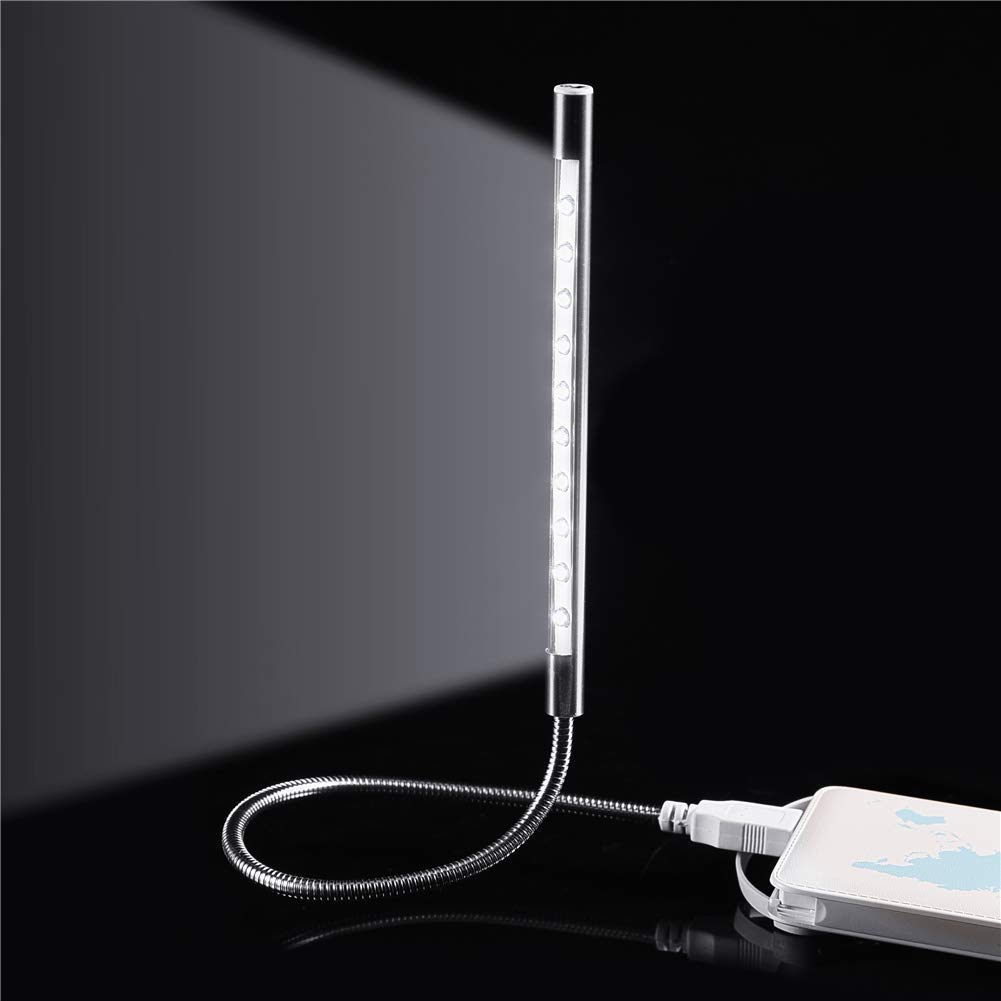 ciciglow Lampada per Laptop, Luce per Tastiera USB Portatile 10 Pezzi Lampada a LED Blubs Light 1W per PC/Laptop/Computer(d'Argento)