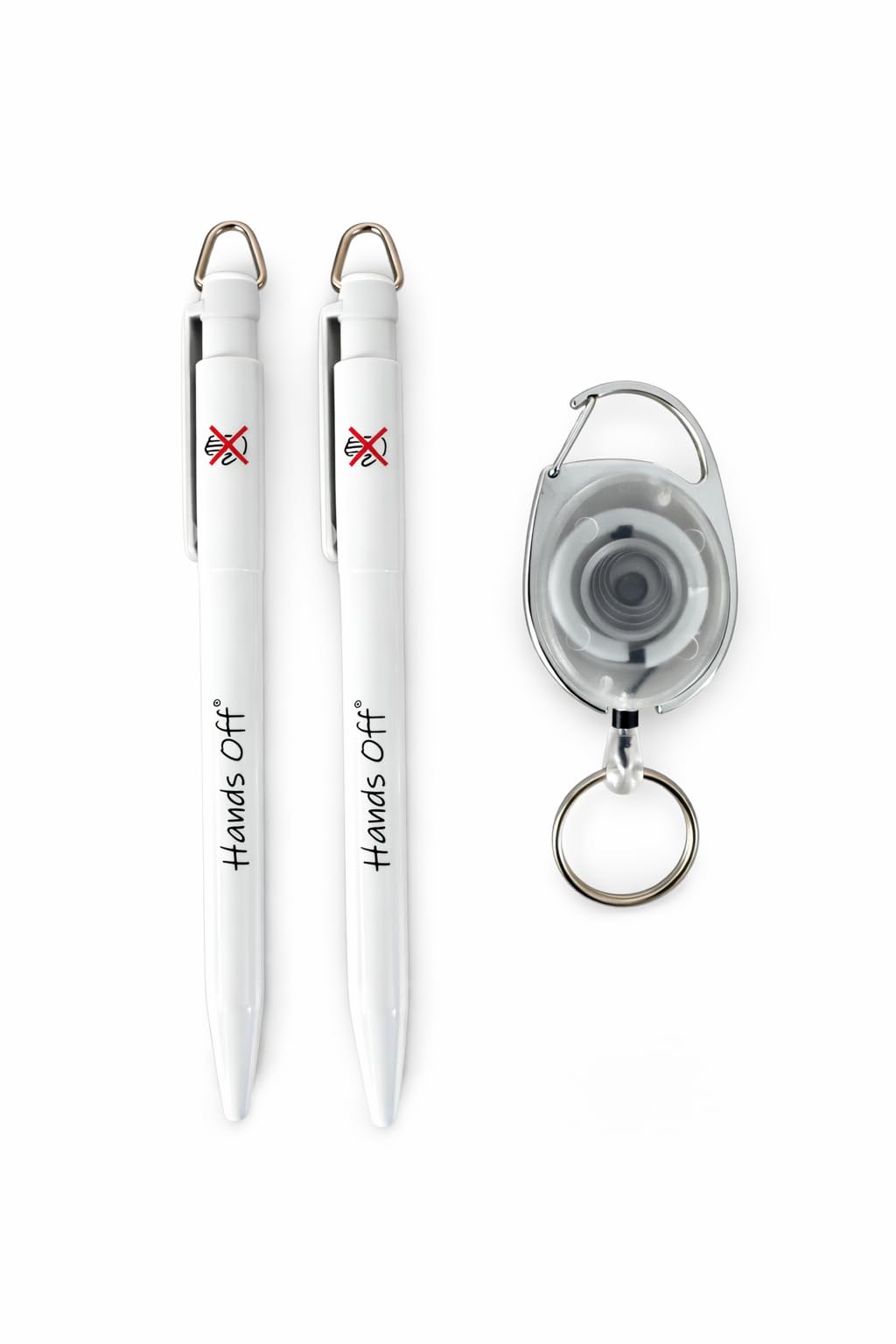 printedproducts Antibacterial Pen x 2 Comes with 1 x Retractable Keyring for Nurse's,