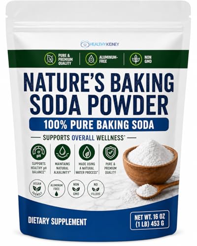 Nature’s Baking Soda Supplement Powder Organic Use Aluminum Free Better Than Baking Soda Tablets...