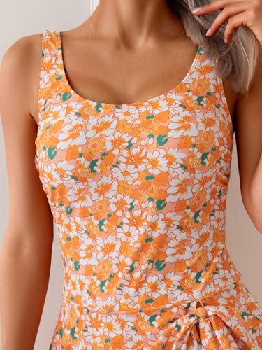 Image of Eomenie One Piece Swimdress Swimsuits for Women Tummy Control Swim Dresses Skirt Bathing Suit