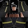 COLINOO 4-Piece Deluxe Carpet-Floor Mat Set Waterproof Universal Fit Car Floor Mats Protection with Rubber Lining, Suitable for All Vehicles Yellow