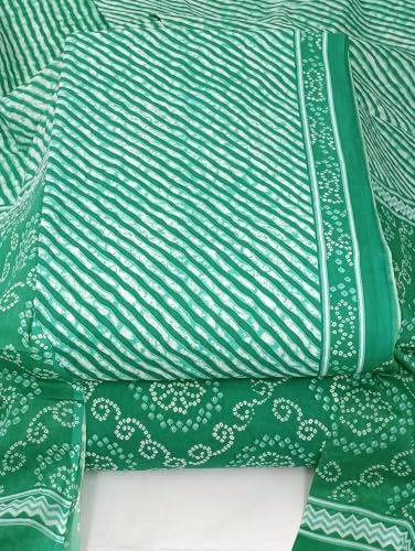 Image of DRAVINAM Trends Women's Premium Cambric Cotton Jaipuri Printed Unstitched Salwar Suit Dress Material with Mulmul Cotton Dupatta