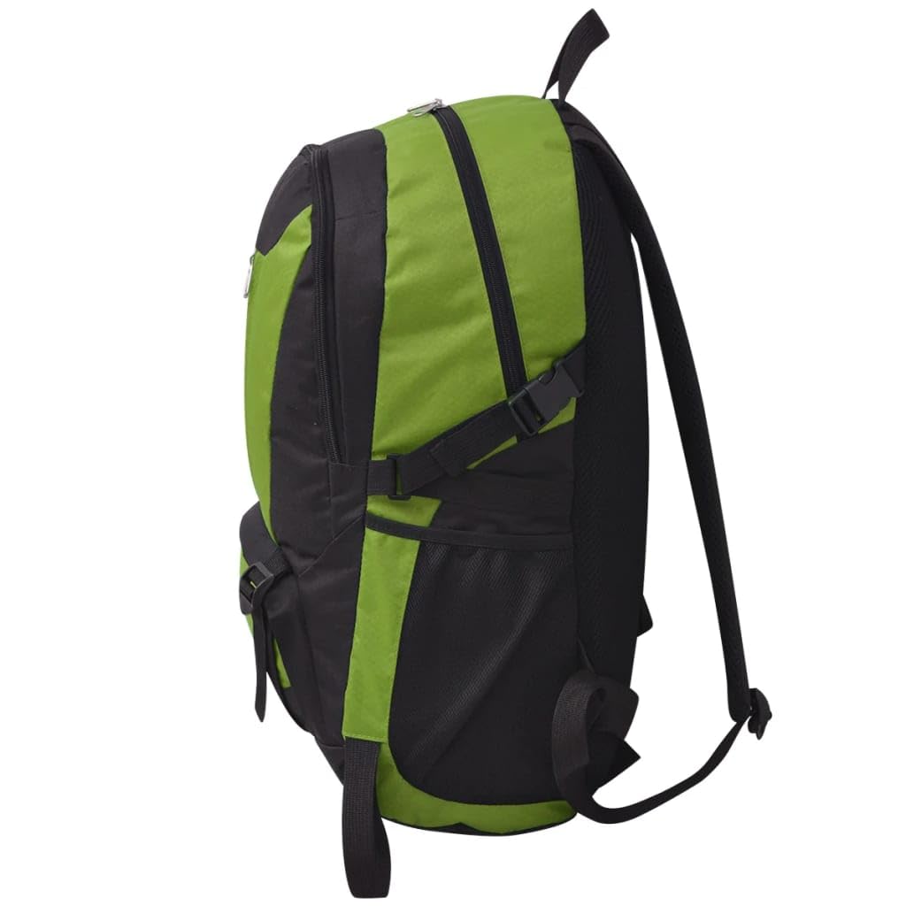 Mangloder Wanderrucksack 40 L Schwarz Grün wasserabweisend für Outdoor Trekking Camping Wandern mit 3 Fächern und 2 Seitentaschen für Reisen, Schule, Arbeit, Fahrrad, Freizeit
