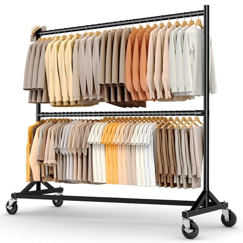 HOKEEPER Clothes Rack, Z Rack Hold 610LBS Black Clothing Rack