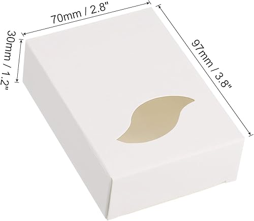 Miniatura 8 de PATIKIL Caja de jabón de papel de 4 x 3 x 1 pulgadas con ventana, paquete de 30 cajas de jabón caseras para regalos de hojas, cajas de embalaje para