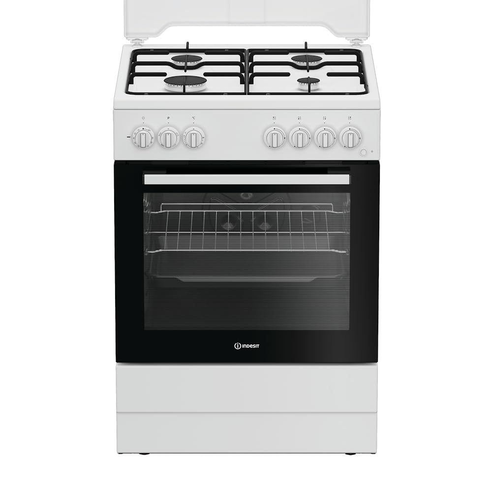 Cucina A Gas I6G3PMW 60 Cm, 4 Fuochi, Forno Elettrico Con Grill, 73 Litri, Click&Clean, Click&Steam, Timer, Colore Bianco, Classe Energetica A
