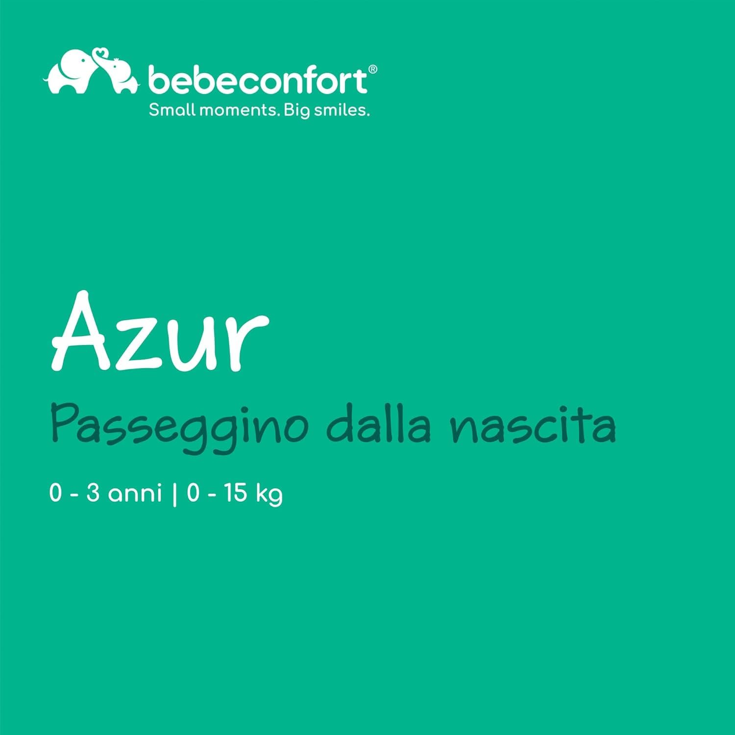 Bebeconfort Azur Passeggino Compatto Leggero 0-3 anni 15 kg Reclinabile Sdraiato Mineral Green