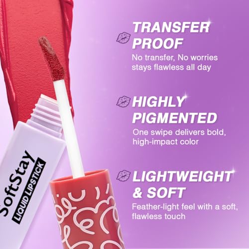 Image of Soft Stay Transferproof Liquid Lipstick| Hydrating, Highly Pigmented and Light Weight (Rose Pink, 03)