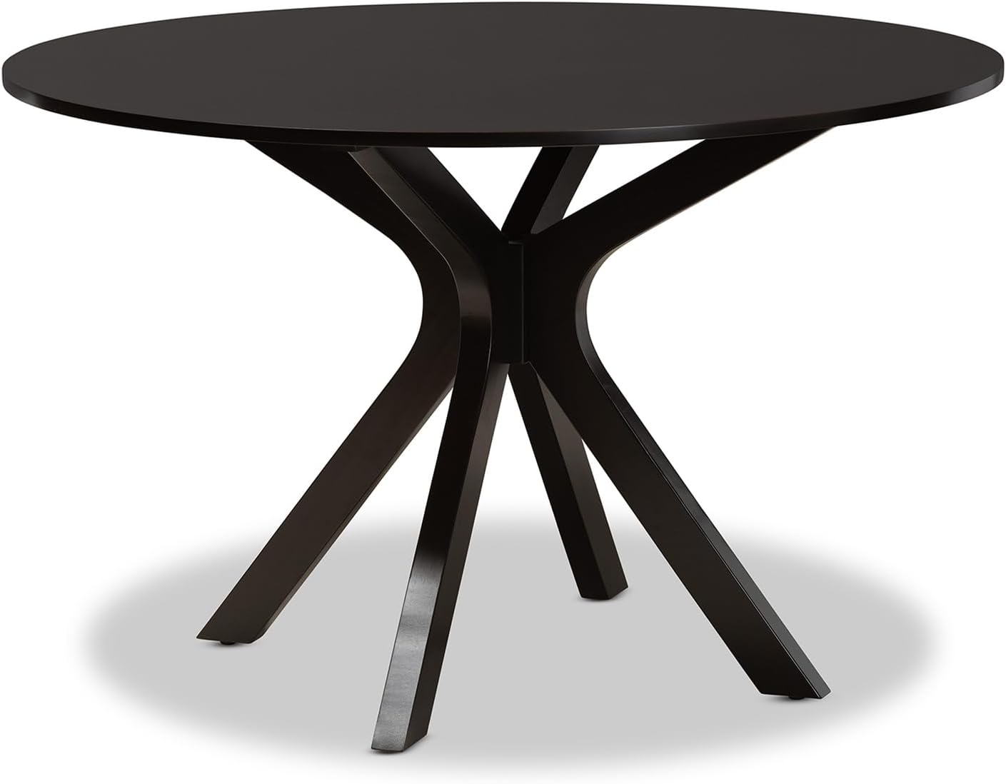 HomeStock Antique Accents Modern and Contemporary Round Dining Table, Wood Build Dining Table, Ideal for Small Dining Spaces Dark Brown/45 Inch