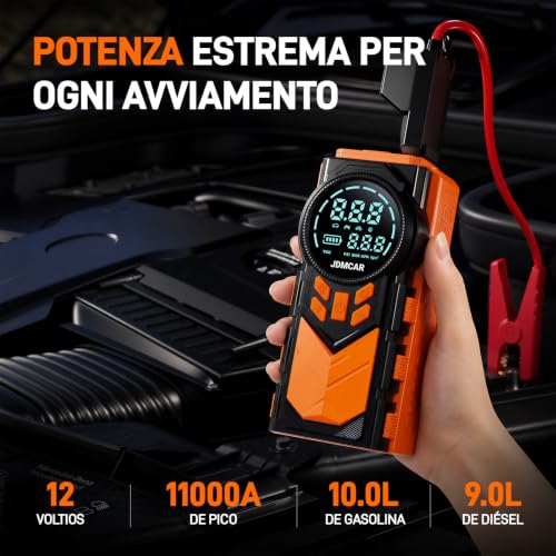 Miniatura 2 de JDMCAR Arrancador de Baterias Coche Compresor -4 en 1 con Pantalla LCD