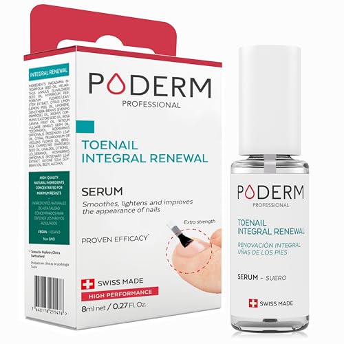 PODERM – 2 in 1 TOENAIL INTEGRAL RENEWAL – Restores Appearance of Discolored/Damaged Nails – Toe and Fingernail Repair – 100% Natural Ingredients and Vegan – Quick & Easy – Swiss Made