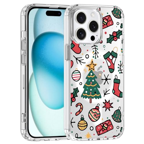 Coque iPhone 15 Pro MagSafe transparente et antichoc JOYLAND de Noël