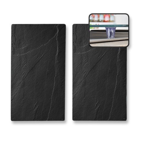 Kesper 3652313 Multi-Glaschneideplatte, 2er-Pack, Motiv: Schiefer, Maße: 52 x 30 x 0,8 cm (Fußhöhe: 0,3 cm)