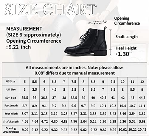 Vepose Women's 910L Leather Ankle Boots, Lace Combat Booties, Black, Size 8.5 Us -With Inner Zipper(Cjy910L Black 08.5) #TOP3