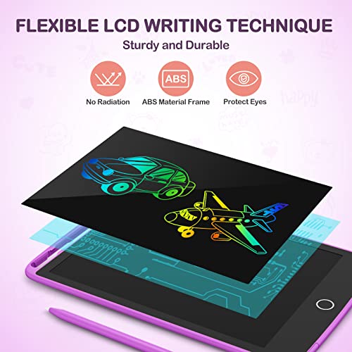 2 Pack Lcd Writing Tablet, Colorful Screen Doodle Board 8.5 Inch Drawing Tablet For Kids, Learning Toys Birthday Gifts Travel Activity Games For 3 4 5 6 Year Old Boys And Girls Toddlers（Purple Pink） #TOP1