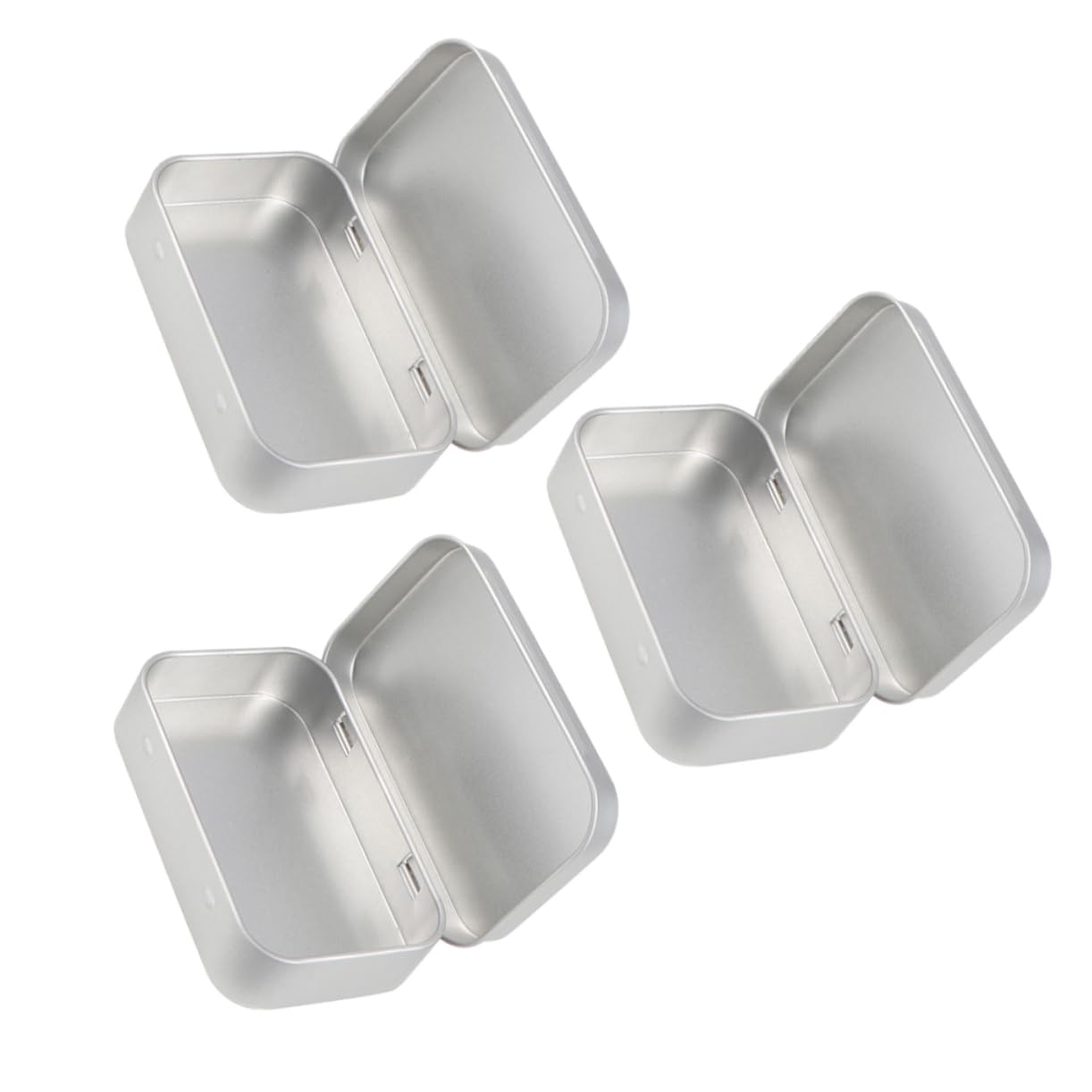 Cabilock 3pcs Mini Rectangular Iron Storage Boxes Simple Empty Candy Cases for Organizing Items Iron Material Portable Household Storage