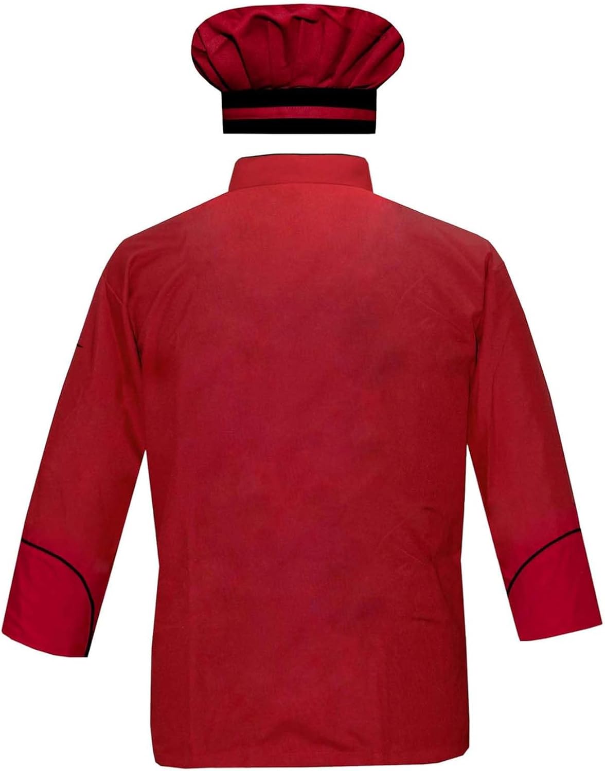 Men's Chef Jacket Full Sleeve Multi Color Chef Coat in Black Piping With Free Chef Cap