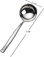 Vista 3 de Idotry - Cuchara de sopa de salsa de acero inoxidable, 2 piezas, cucharón de salsa, cucharón pequeño