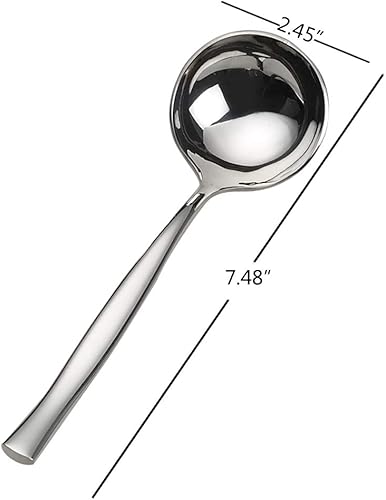 Miniatura 3 de Idotry - Cuchara de sopa de salsa de acero inoxidable, 2 piezas, cucharón de salsa, cucharón pequeño