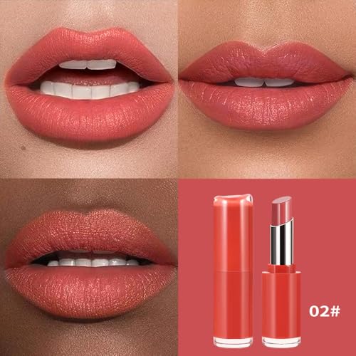 Image of Matte Creamy Lipstick for Women, Long Lasting Waterproof Velvet Lipstick, Lip Stick Crayon Buildable Blendable Creamy Color, Moisturizing Longwear Lip Makeup 02#
