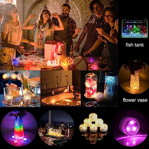 Idyl Light IDY-RGB-20P-EU Submersible Led Lights With Remotes, Waterproof Tea Lights Candles Battery Operated Rgb Color Changing Small Led Light thumb #5