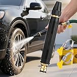 Home High-Pressure Car Wash Water Gun with Booster Nozzle, Home Use 10x Powerful Water Gun for Car Cleaning, Adjustable Jet Mist Shower Spray Modes, All Metal Rust Proof Garden Hose for Patio (1 Set)