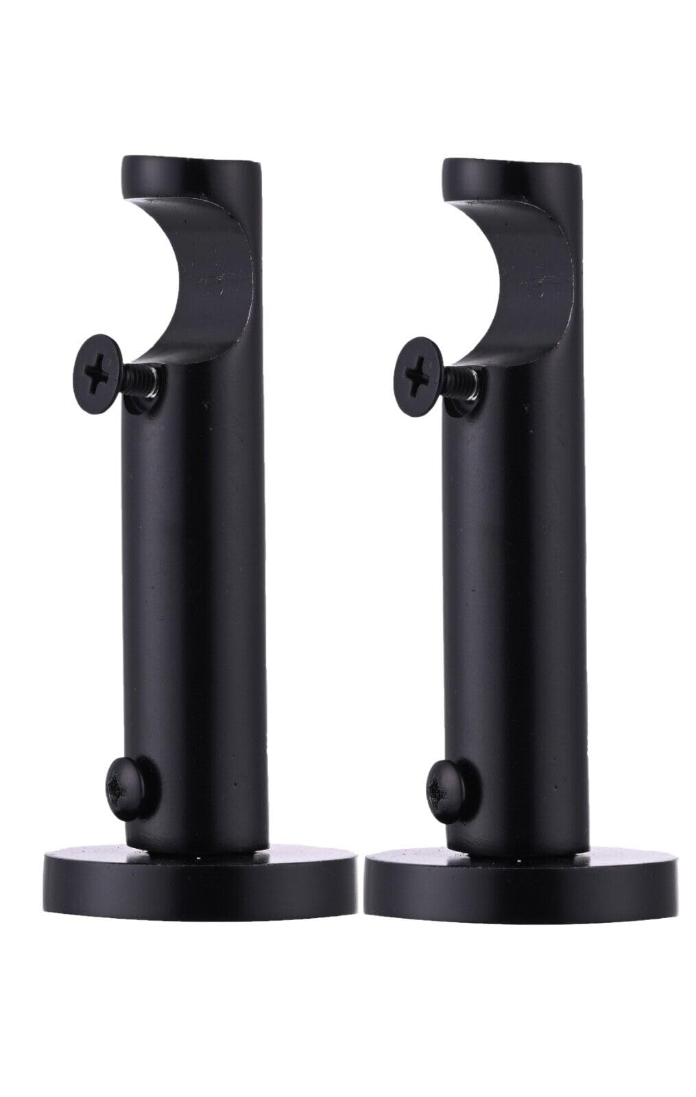 Lister Cartwright 19mm Curtain Pole Brackets with Adjustable Screws Metal Finish (Pack of 2) -Obsidian Black(Barrel Bracket) โ image 1