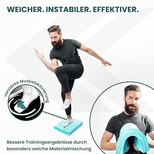 KIANA SPORTS Balance Pad Aus Deutscher Entwicklung - Hoher Weichegrad Für Beste Trainingsergebnisse - Balance Kissen Für Anfänger & Fortgeschrittene - Gleichgewichtstrainer Aus Robustem Schaumstoff