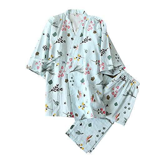 Costume de Pyjama Kimono Japonais pour Femme en Pur Coton Taille L A27 Cover