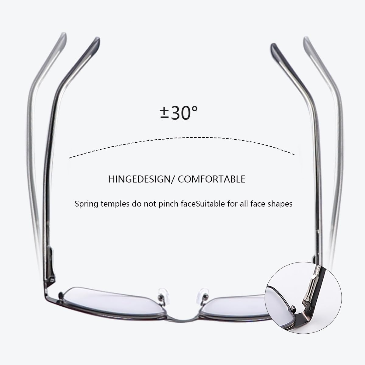 YIMI Photochromic Nearsighted Distance Glasses Spring Hinge UV400 Sunglasses Anti-Blue Light Myopia Glasses for Men Women (Black, -3.50, x) - Image 5