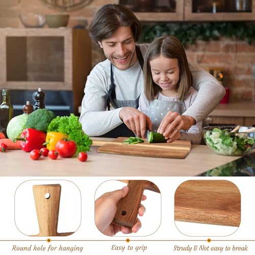 Set de 3 Tablas de Cortar de Madera Acacia con Mango miniatura 3