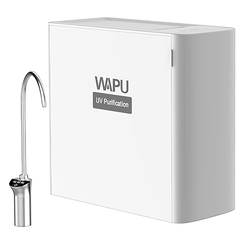 WAPU Sistema de ósmosis inversa debajo del fregadero con UV filtración de agua de 7 etapas sistema de filtro de agua RO redección TDS del 95 21 puro