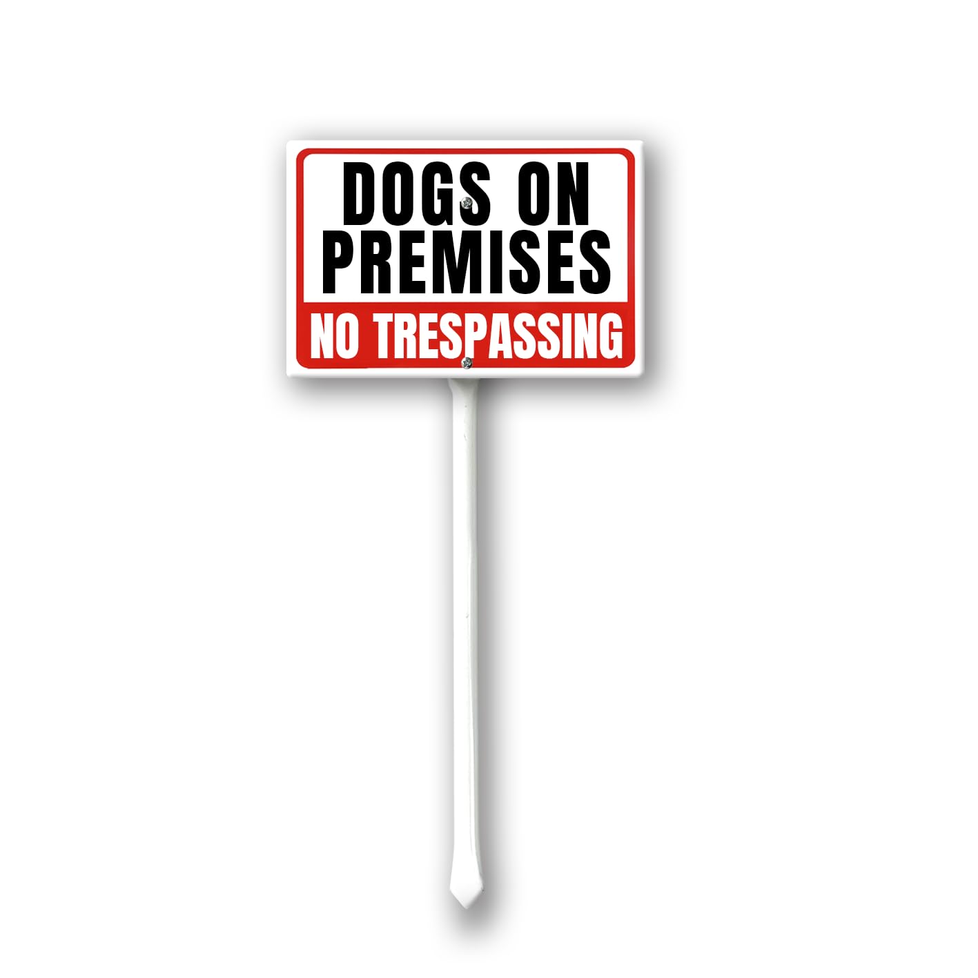 Geroclonup Dogs On Premises Sign, No Trespassing, 12" x 8" Yard Sign with Stake, Aluminium, 20x30CM