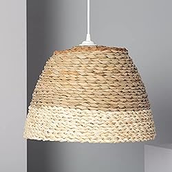 Amazon Lamparas Fibras Naturales LEDKIA LIGHTING Lámpara Colgante Fibras Naturales Kapp Ø400x1770 mm E27 Casquillo Gordo Esparto Decoración Salón, Habitación, Dormitorio