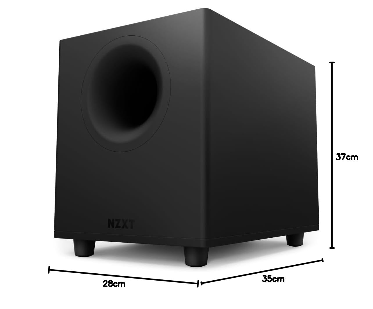 NZXT Relay Caisson de Basses PC Noir 140 Watts Haut-Parleur Down-Firing 6,5 Pouces
