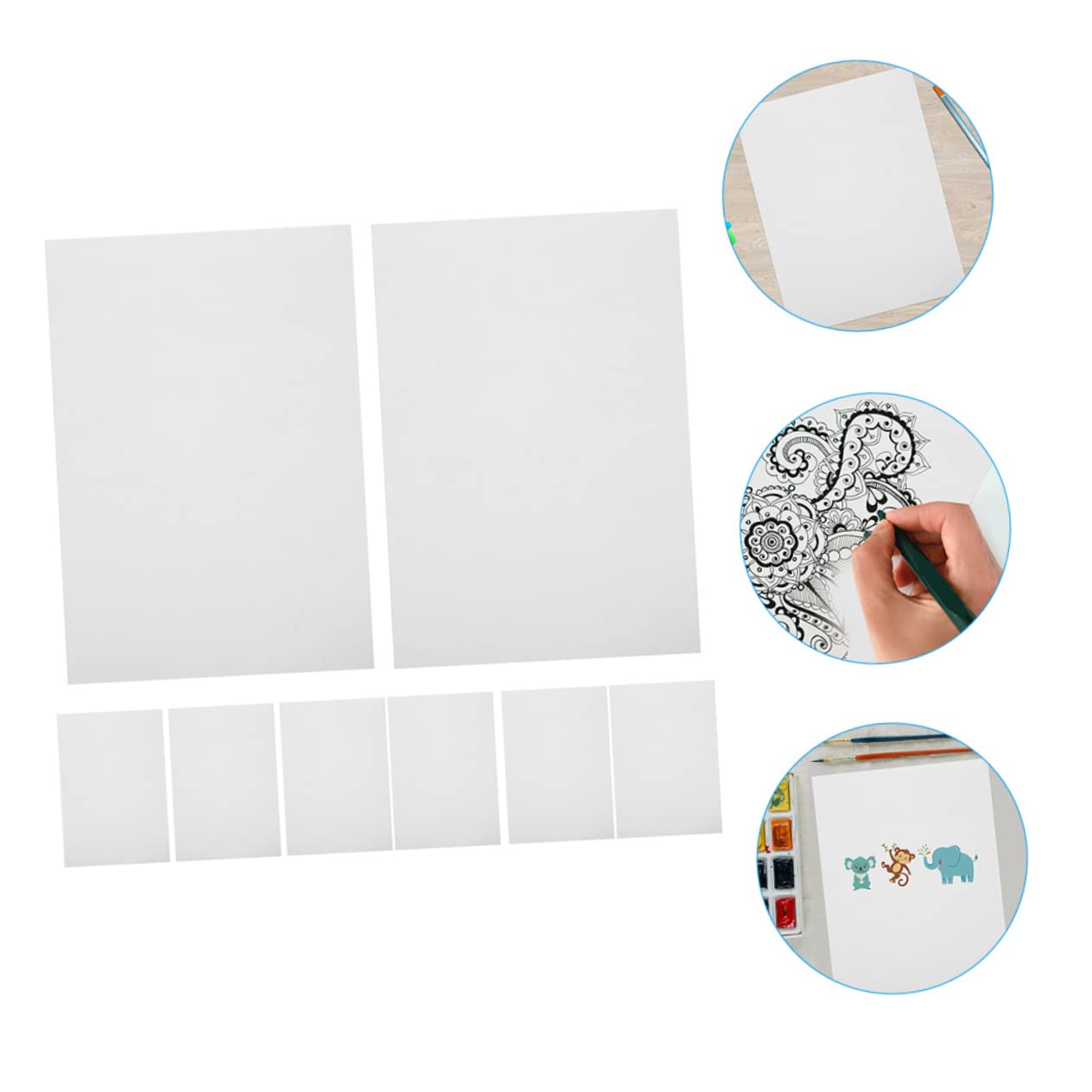 HAPINARY Papier Aquarelle Blanc Papier Épais pour Garçon et Filles, 100 Feuilles pour Dessin et Peinture, Coloriage à L’école la Maison