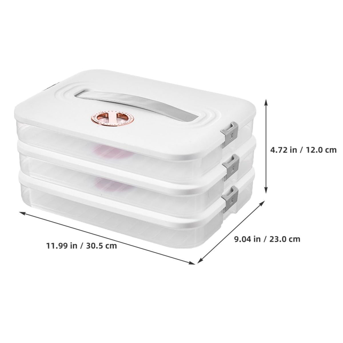 Homoyoyo Caja de Almacenamiento para Congelador de 3 Capas Tapa, Organizador Fácil de Usar para Carne y Mariscos, Material Pp Blanco, Adecuado para Refrigeradores