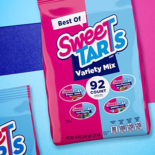 Sweetarts Candy Best Of Variety Pack, Summer Candy, Cherry Ropes, Mini Chewy, Chewy Fusions & Gummies, 92 Pieces, 45 Ounce #TOP4