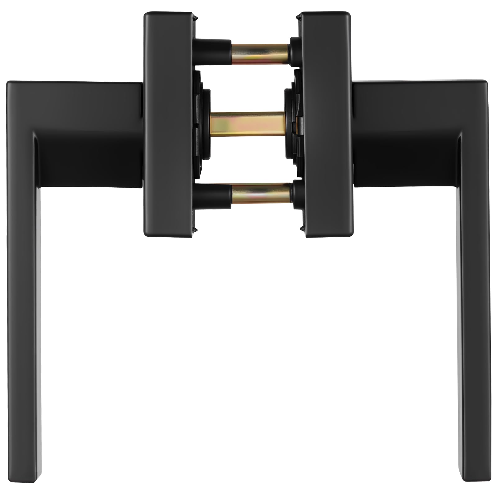 VEVOR 6 PCS Manija para Puerta de Paso, Manija Reversible para Zurdos o Diestros sin Bloqueo, Rotación de 45° para Abrir, Interior Cuadrado Universal para Pasillos, Espacios de Reunión, Negro Mate