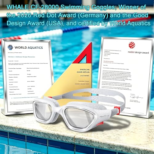 Image of Whale Swim Goggles, HD Anti-Fog Goggles, Unisex | 100% UV Protection | Anti-Fog Design Clear Wide-Angle Underwater View